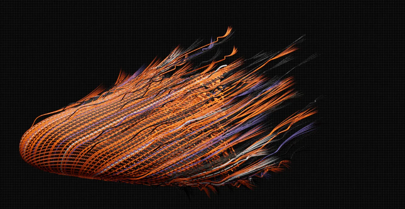 Early experiment with the 3D threads animation