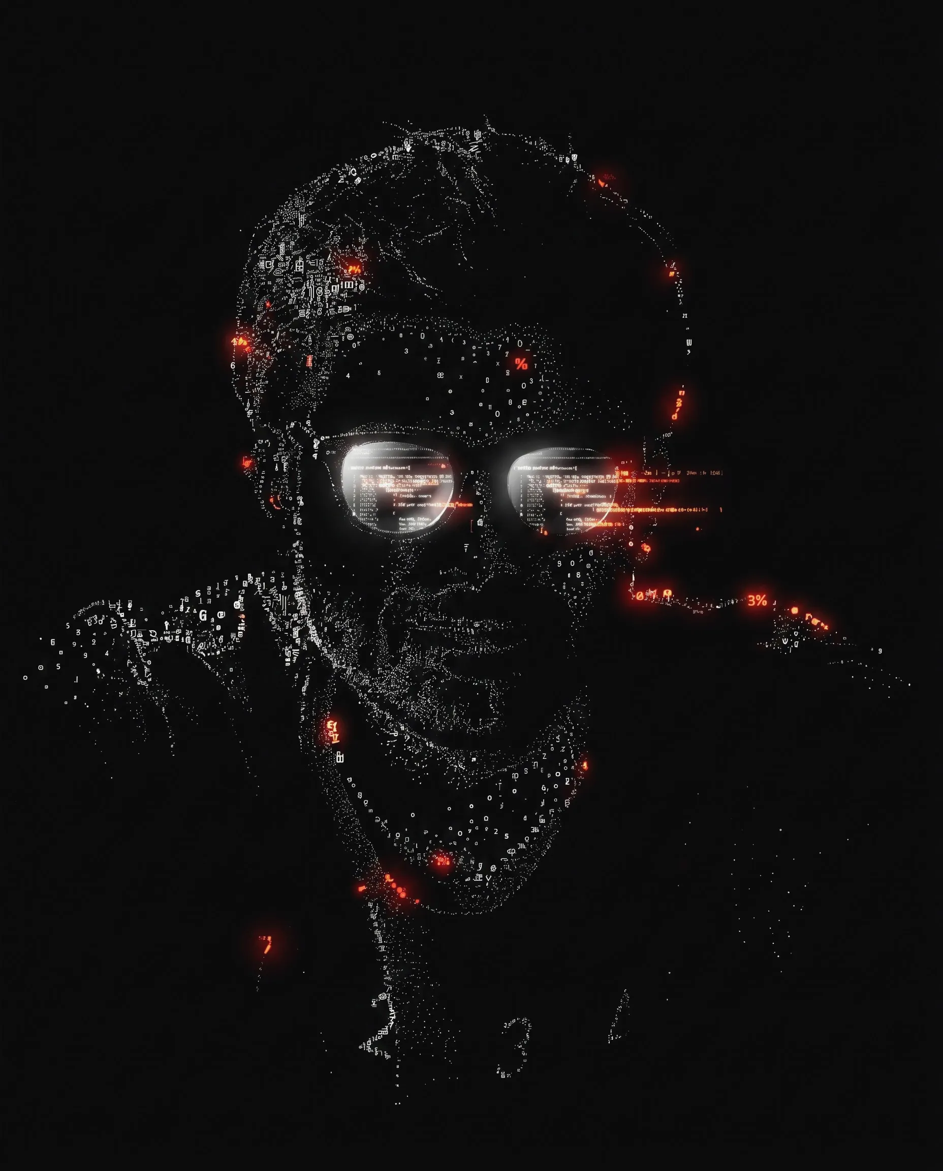Portrait of Mattias Peresini rendered in code and data